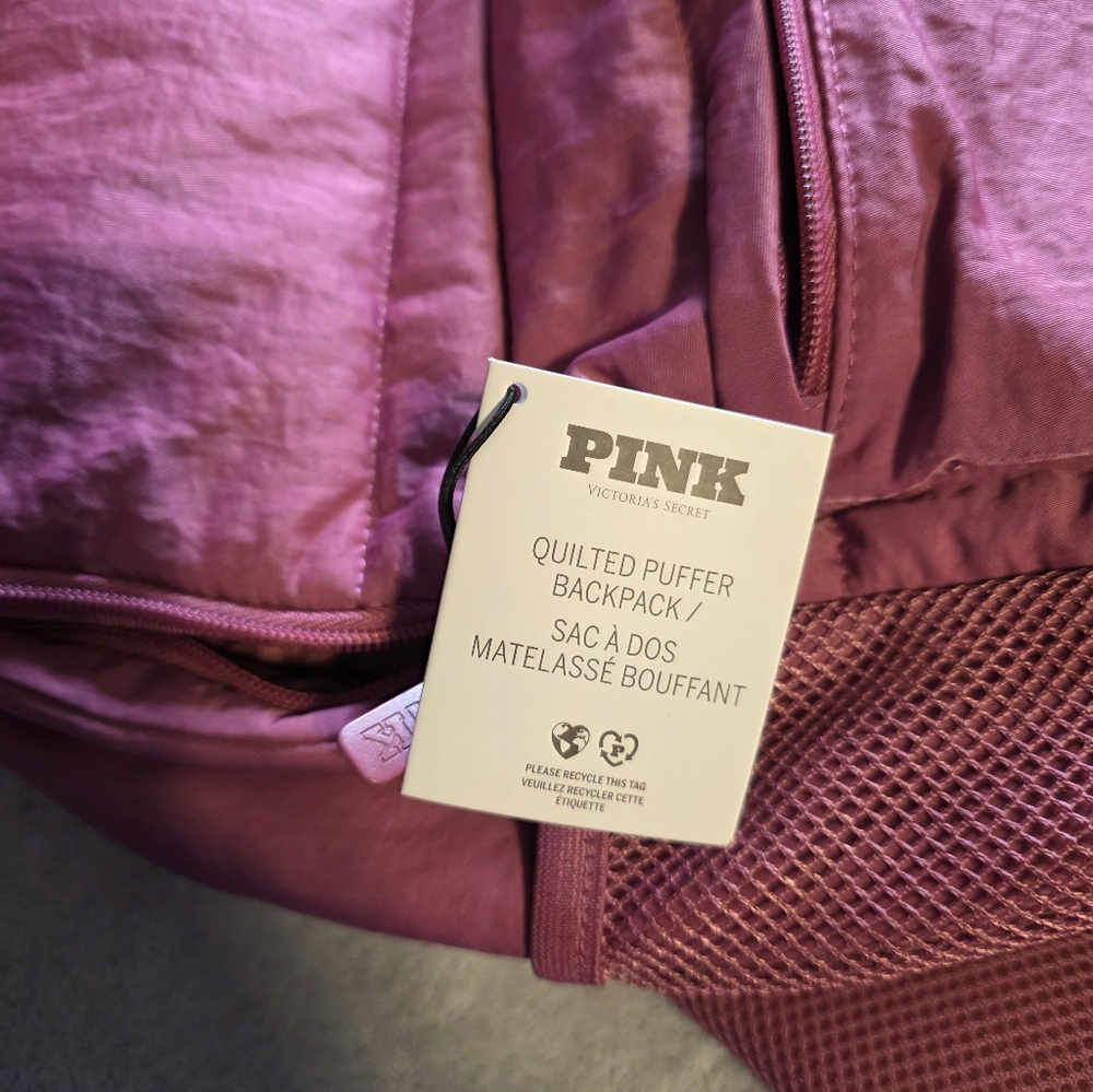 PINK Quilted Puffer Backpack - Picture 8 of 12